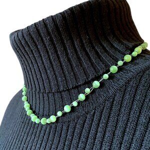 Short beads necklace lime green